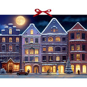 Wand-Adventskalender - Winterstadt am Abend