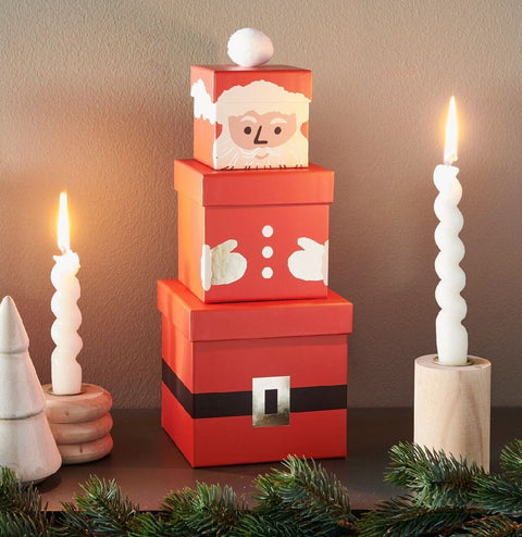 Geschenkboxen-Set Weihnachtsmann, FSC RECYCLED