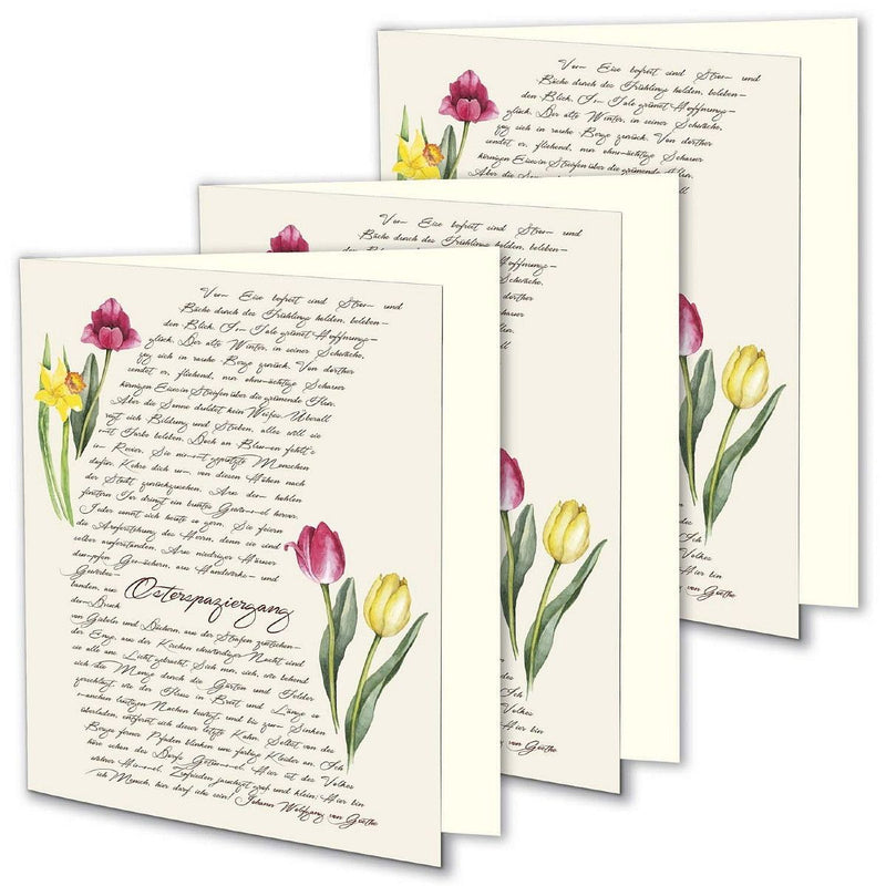 3er-Set Klappkarten 'Osterspaziergang'