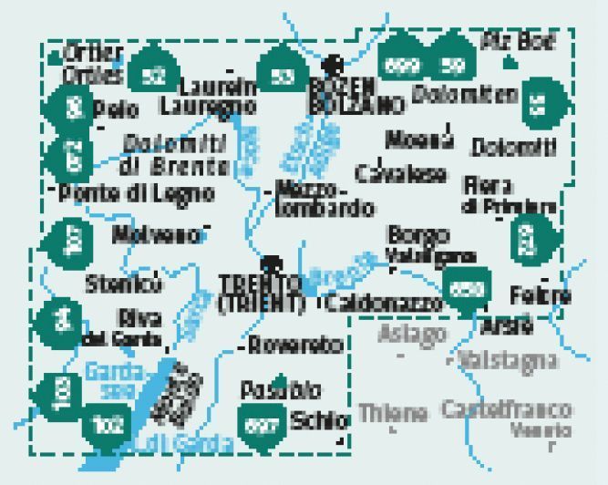 KOMPASS Wanderkarten-Set 683 Trentino (3 Karten) 1:50.000 (Innenansicht)