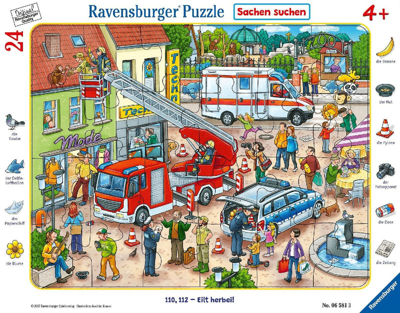 110, 112 - Eilt herbei! 24 Teile Rahmenpuzzle
