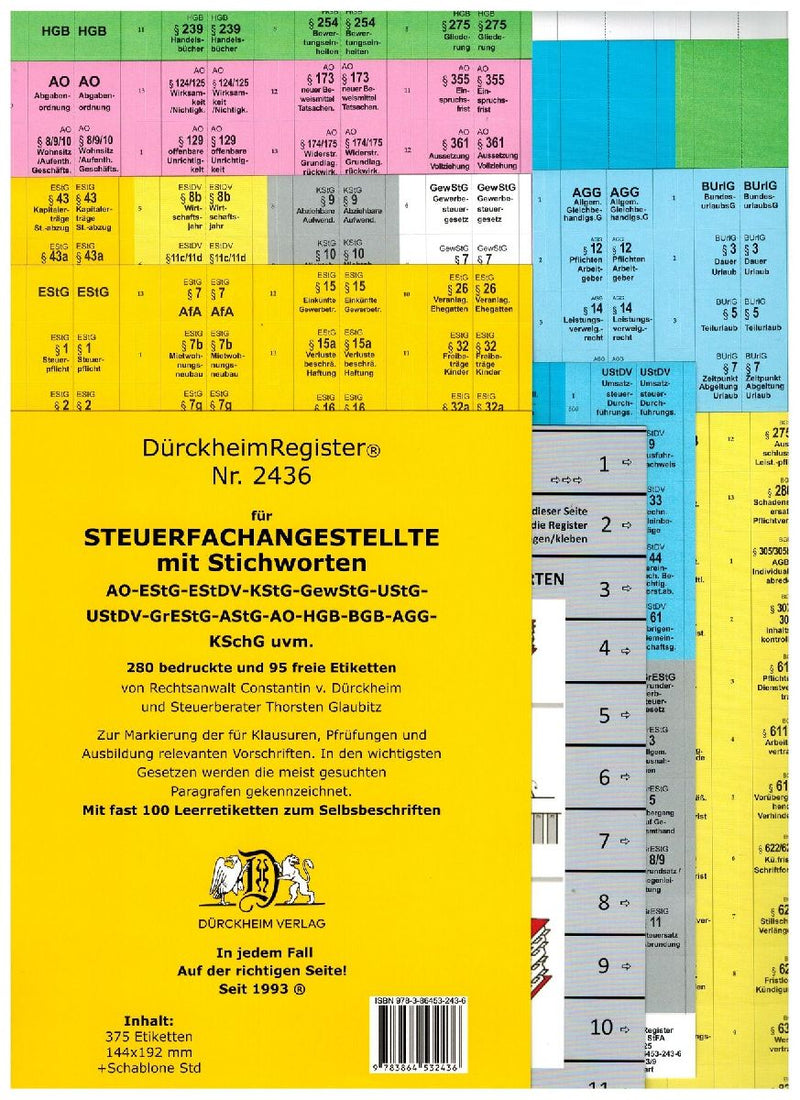 DürckheimRegister® STEUERFACHANGESTELLTE MIT STICHWORTEN