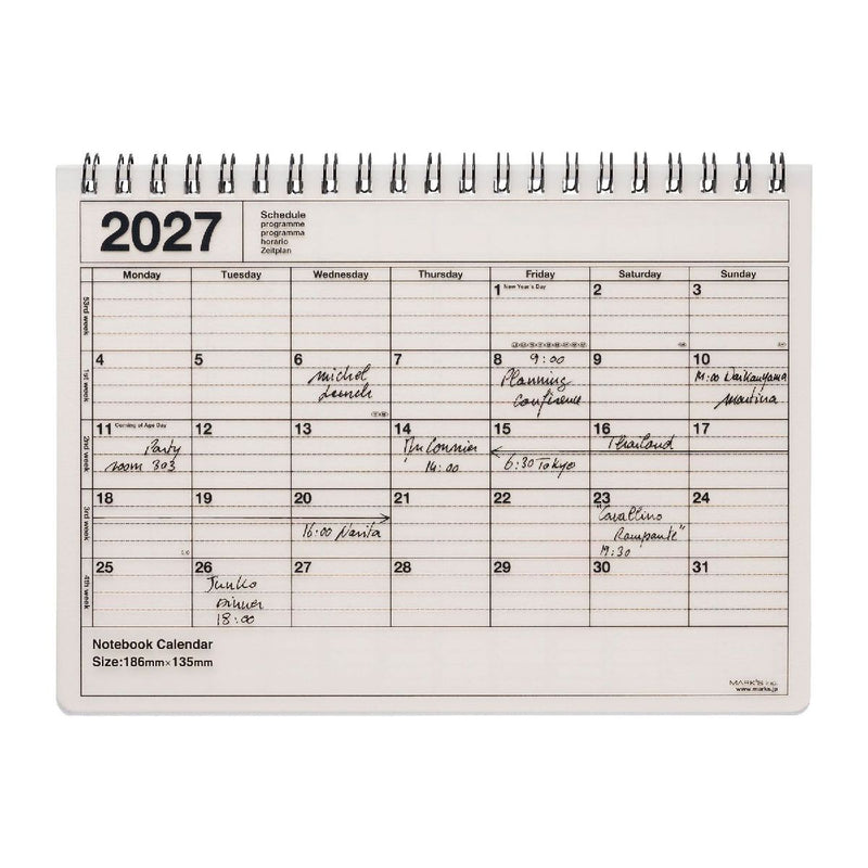 MARK'S 2027 Notebook Calendar S // Ivory