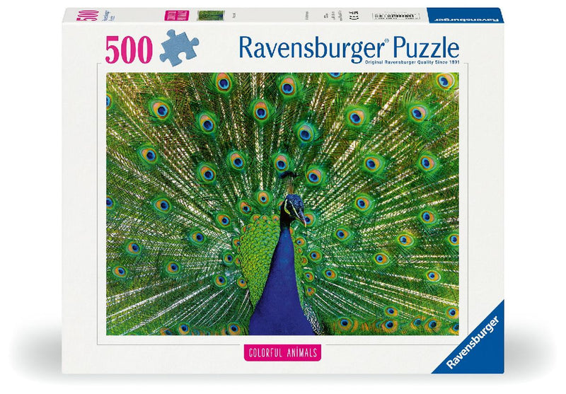 Erwachsenenpuzzle "Colorful Animals" 500 Teile - Pfau