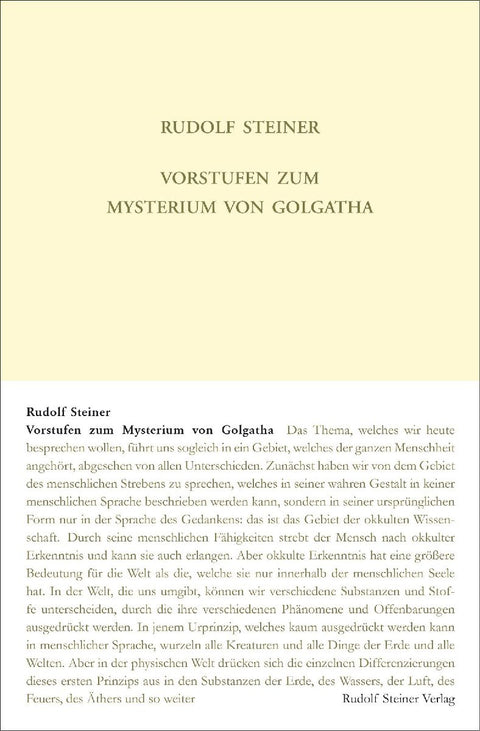 Vorstufen zum Mysterium von Golgatha