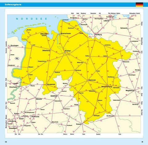 ADAC Bundesländerkarte Deutschland 03 Niedersachsen, Bremen 1:300.000