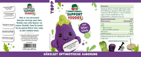 Emotional Support Veggies Häkelset Aubergine