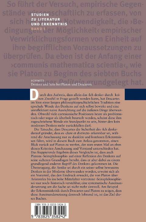 Denken und Sein bei Platon und Descartes