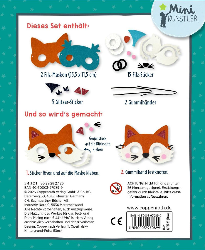 Mein kleines Bastelset: Filz-Masken (Rückseite)