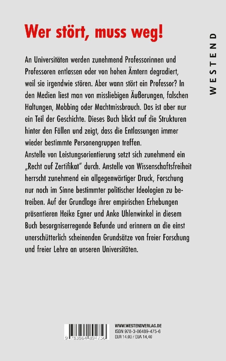 Wer stört, muss weg! (Rückseite)