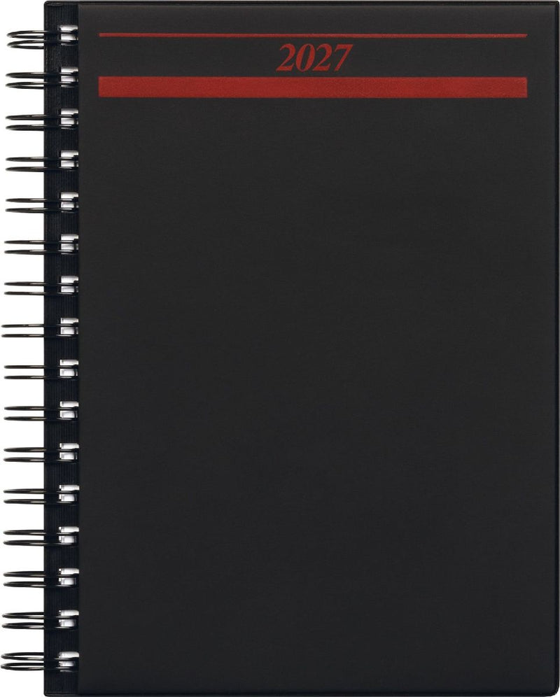 rido/idé 7021822907 Buchkalender Mod. Timing 1 2027 A5, Kunststoff, schwarz