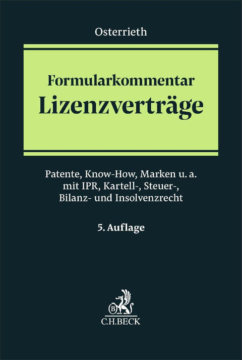 Formularkommentar Lizenzverträge