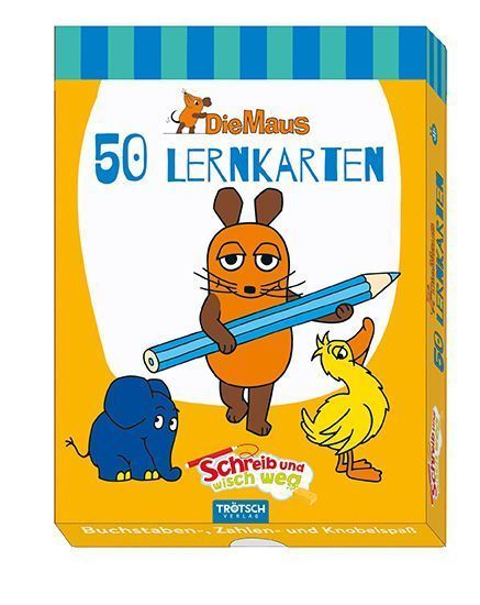 Trötsch Die Maus Lernkarten Schreib und wisch weg mit Stift