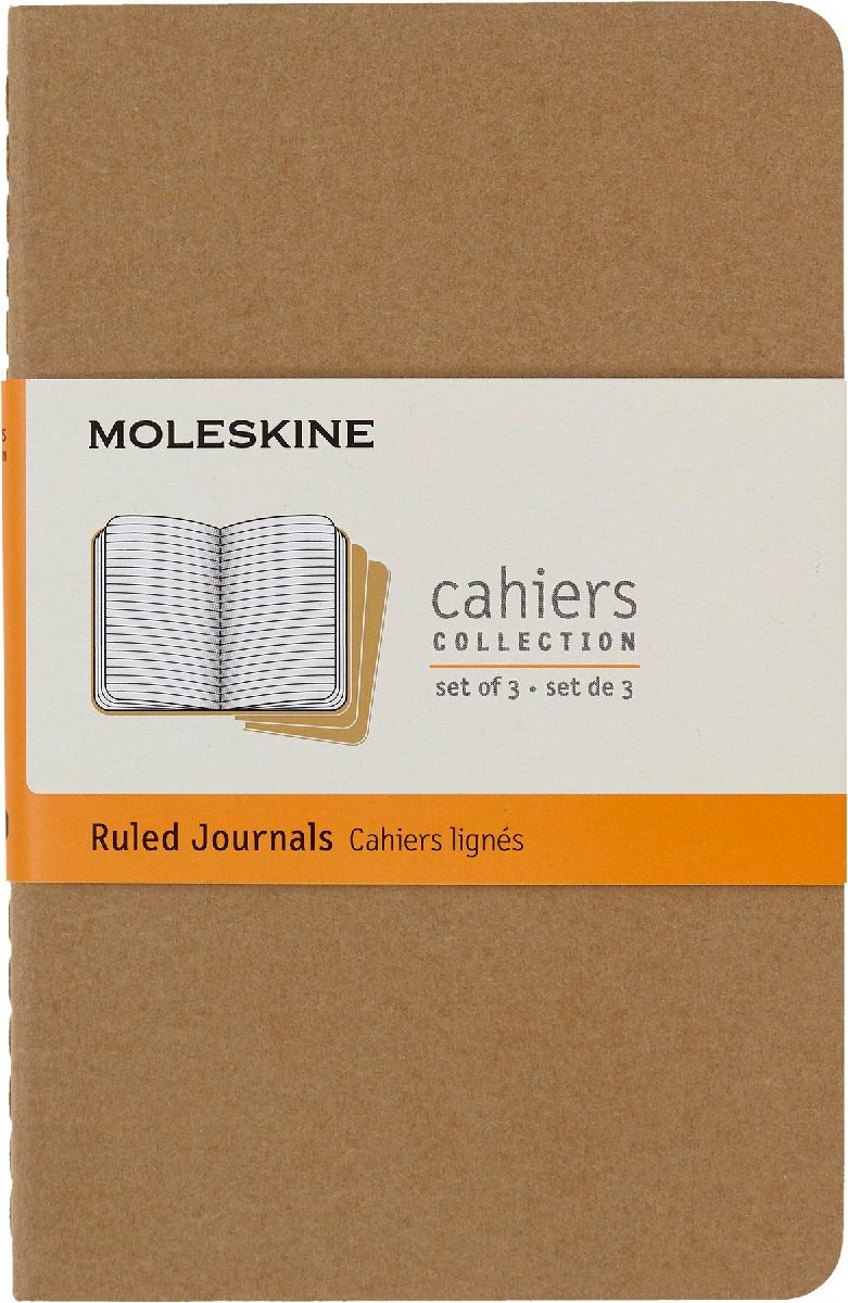 Moleskine Cahier pocket liniert packpapierbraun DIN A6. 3er Pack