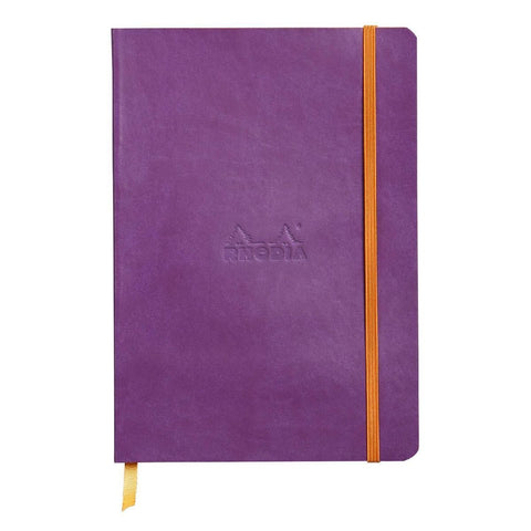 Rhodiarama flexibles Notizbuch A5 80 Blatt Dot-Lineatur, violett 90g, mit Gummizugverschluss