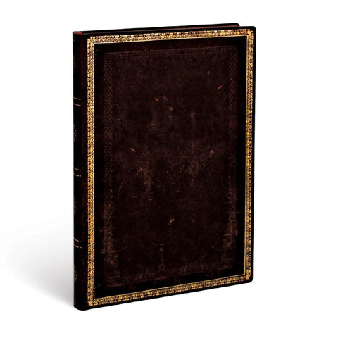 Paperblanks | Black Moroccan | Old Leather Collection | Softcover Flexi | Midi | Lined | 176 Pg | 100 GSM