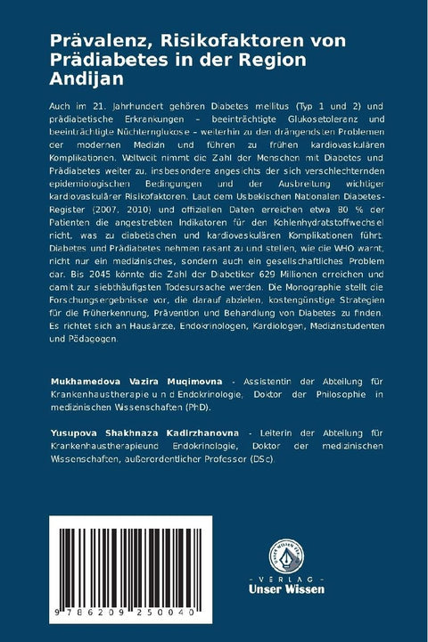 Prävalenz, Risikofaktoren von Prädiabetes in der Region Andijan