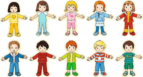 Anziehpuppenpuzzle Junge und Mädchen im Holzkasten