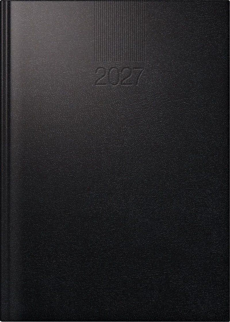 rido/idé 7028903907 Buchkalender Mod. ROMA 1 2027 A5, Kunststoff, schwarz