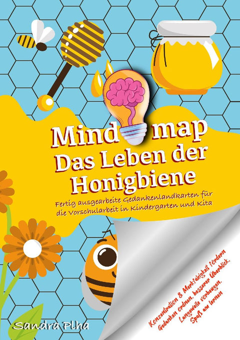 KitaFix-Mindmap Das Leben der Honigbiene  (Fertig ausgearbeitete Gedankenlandkarten für die Vorschularbeit in Kindergarten und Kita)