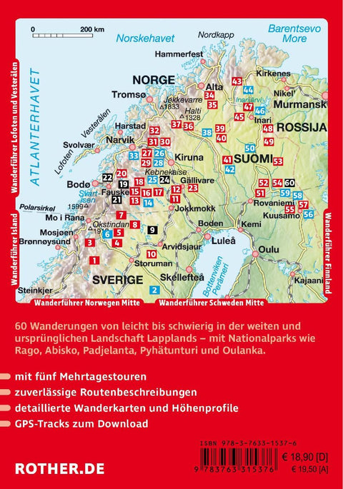 ROTHER Wanderführer Lappland. 60 Tages- und Mehrtagestouren in Schwedisch-, Norwegisch- und Finnisch-Lappland