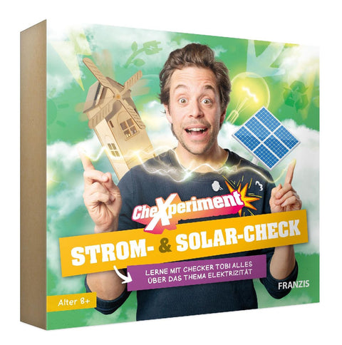 FRANZIS 67268 - CheXperiment Strom- und Solarcheck: Lerne mit Checker Tobi alles über Elektrizität! Ab 8 Jahren