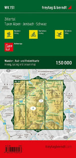 freytag & berndt Wanderkarte WK 151 Zillertal, Tuxer Alpen - Jenbach - Schwaz 1:50.000 (Rückseite)