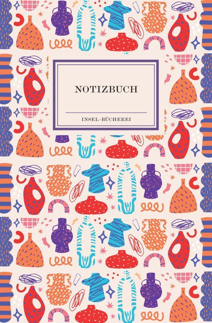 Notizbuch Insel-Bücherei 'Kunterbunte Vasen retro'