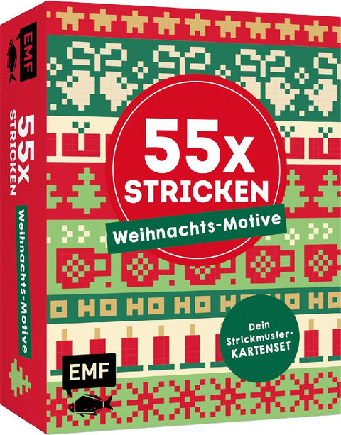 55 x stricken - Weihnachts-Motive: Deine Strickmustersammlung als Kartenset