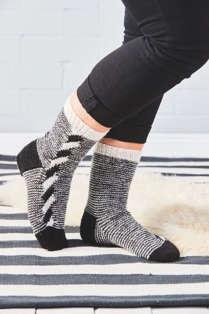 Socken mit Hebemaschen (Innenansicht)