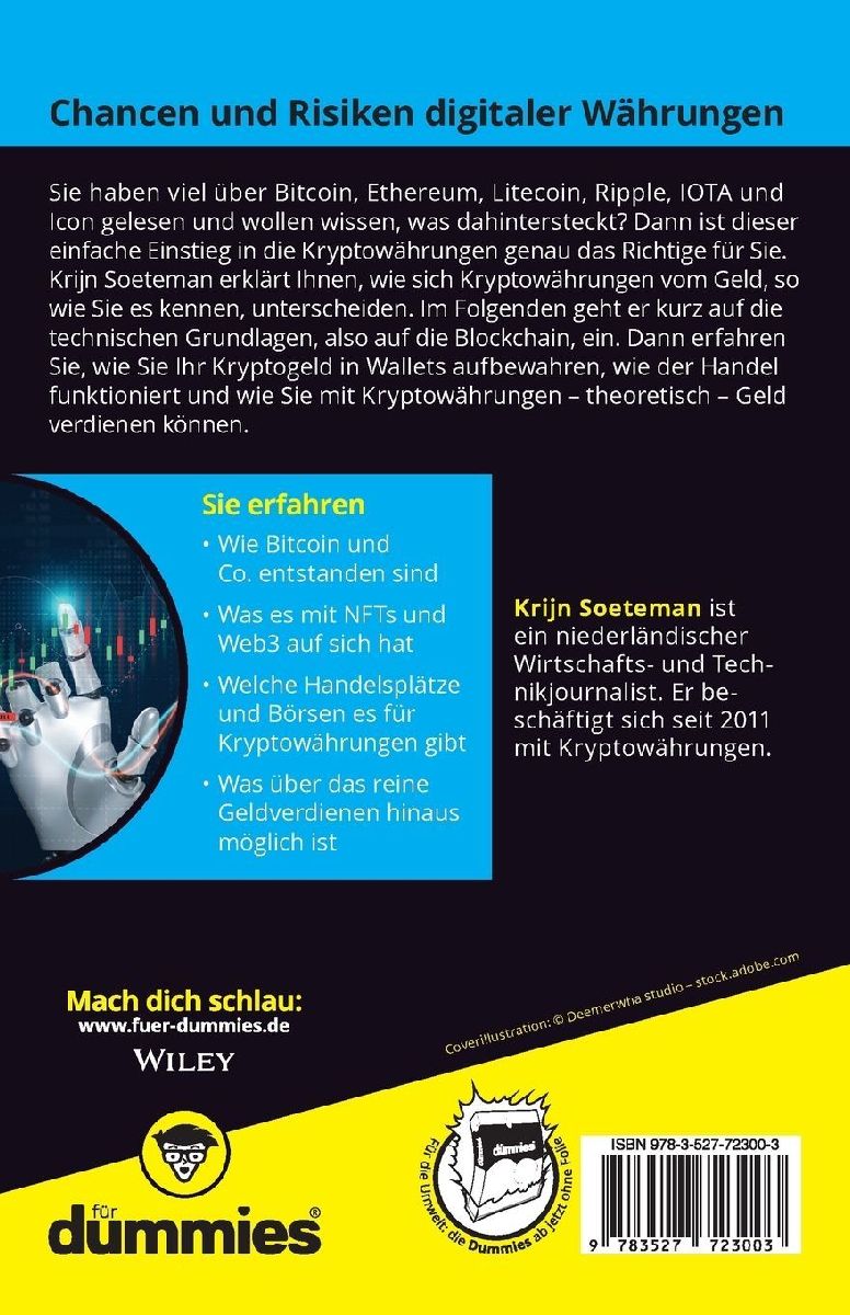 Kryptowährungen für Dummies (Rückseite)