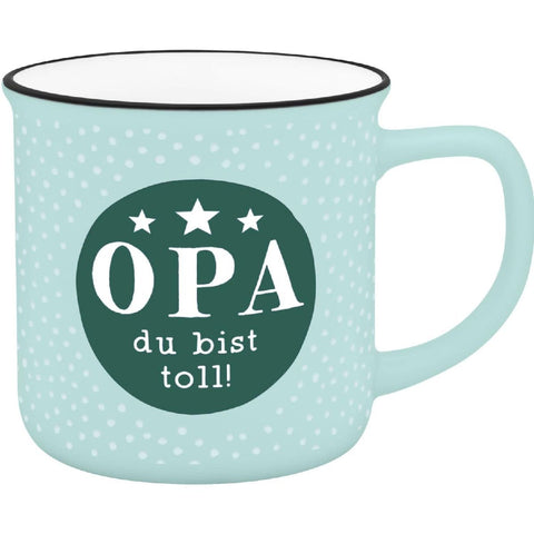 Becher in Emailloptik "Opa du bist toll!"