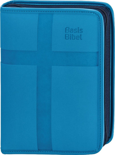 BasisBibel. Die Kompakte. Kunstlederhülle mit Reißverschluss. hellblau