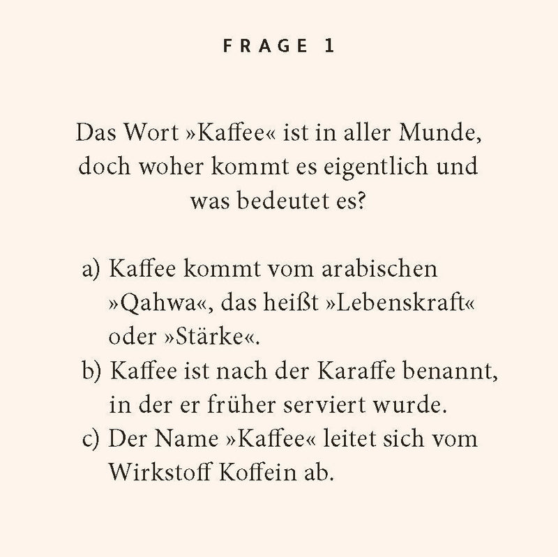 Kaffee-Quiz (Innenansicht)
