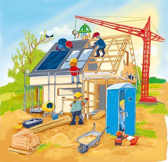 Schichtenpuzzle Wir bauen ein Haus