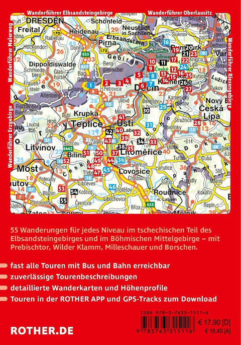 ROTHER Wanderführer Böhmische Schweiz. 55 Touren im tschechischen Teil des Elbsandsteingebirges - mit Böhmischem Mittelgebirge