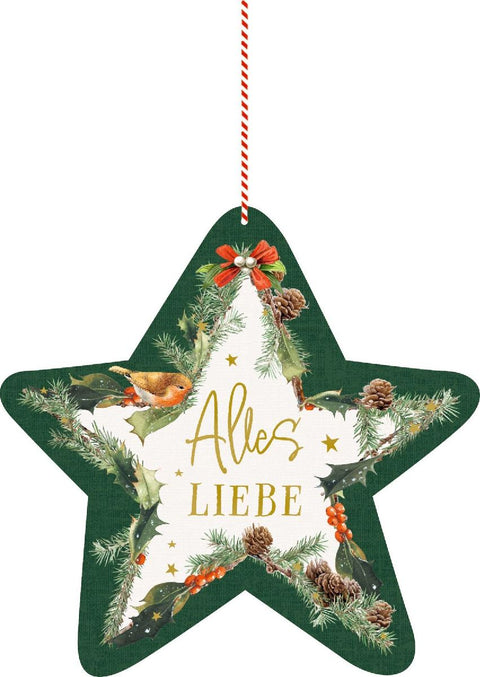 Weihnachtskarte mit Anhänger - Alles Liebe