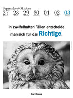Der literarische Eulenkalender 2027 (Innenansicht)