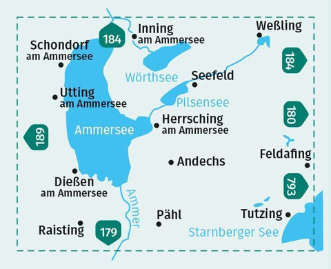 KOMPASS Wanderkarte 791 Ammersee, Wörthsee, Pilsensee 1:25.000