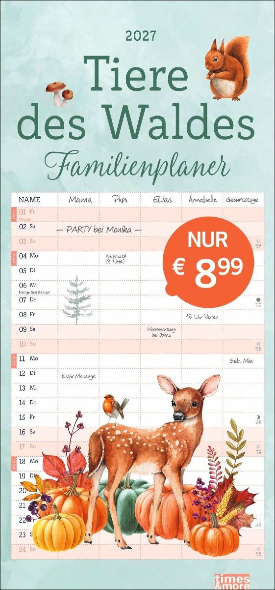 tm Tiere des Waldes Familienplaner 2027