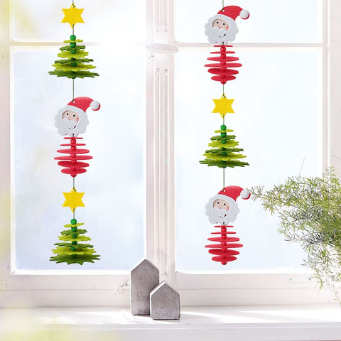 Bastelset - Erstes Fädeln Filzgirlande Weihnachtsmann