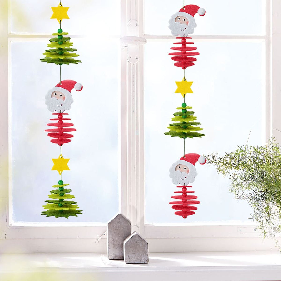 Bastelset - Erstes Fädeln Filzgirlande Weihnachtsmann