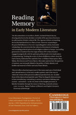 Reading Memory in Early Modern Literature