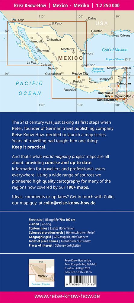 Reise Know-How Landkarte Mexiko / Mexico (1:2.250.000)