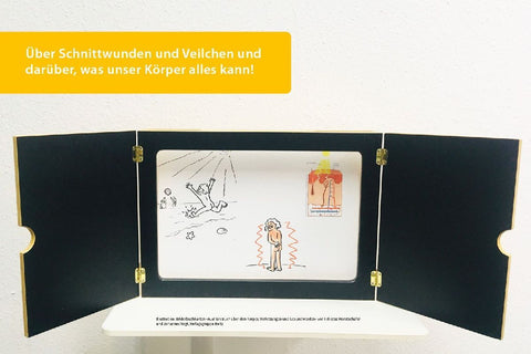 Bilderbuchkarten »Aua! Ein Buch über den Körper, Verletzungen und Gesundwerden« von Felicitas Horstschäfer und Johannes Vogt