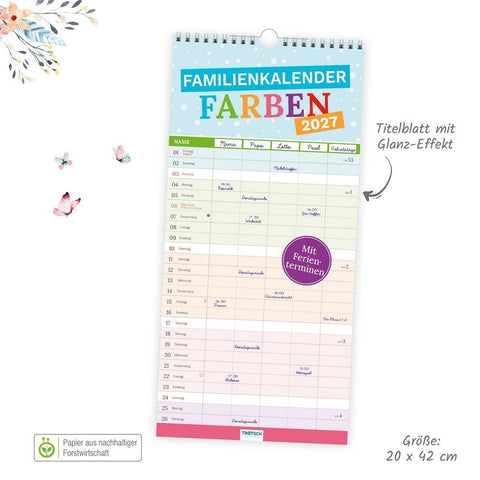 TRÖTSCH - Familienkalender Farben 2027