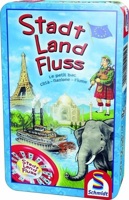 Stadt, Land, Fluss in Metalldose