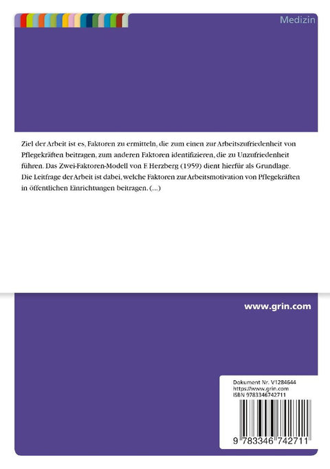 Die Arbeitsmotivation von Pflegekräften in öffentlichen Krankenhäusern. Analyse anhand der Zwei-Faktoren-Theorie von Herzberg