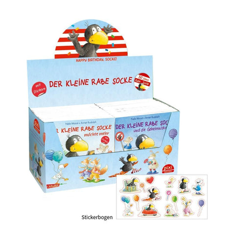 Pixi-Box 193: Der kleine Rabe Socke mit Stickern (8x8 Exemplare)