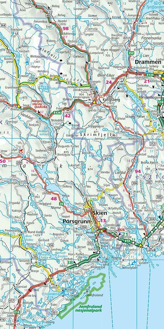 Kümmerly+Frey Strassenkarte Norwegen 1:750.000 (Innenansicht)